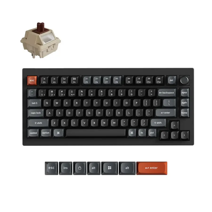 WIRELESS MECHANICAL KEYBOARD KEYCHRON V1 ULTRA 8K SILK POM SWITCH BROWN