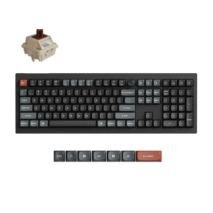 WIRELESS MECHANICAL KEYBOARD KEYCHRON V6 ULTRA 8K SILK POM SWITCH BROWN