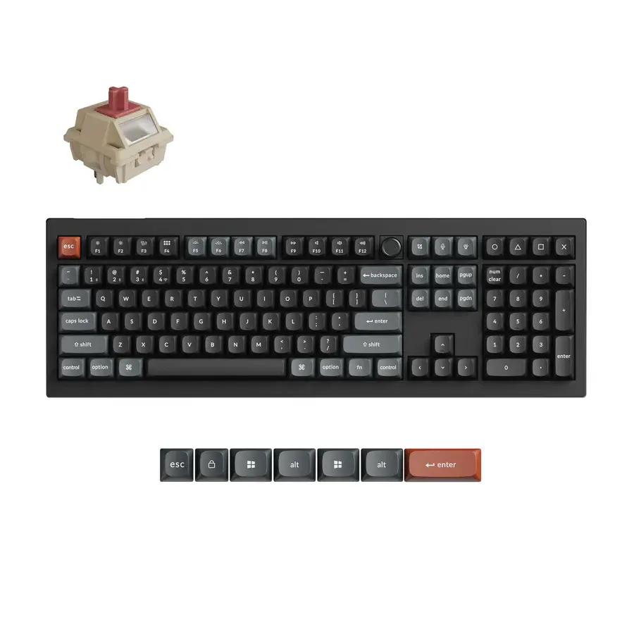 WIRELESS MECHANICAL KEYBOARD KEYCHRON V6 ULTRA 8K SILK POM SWITCH RED