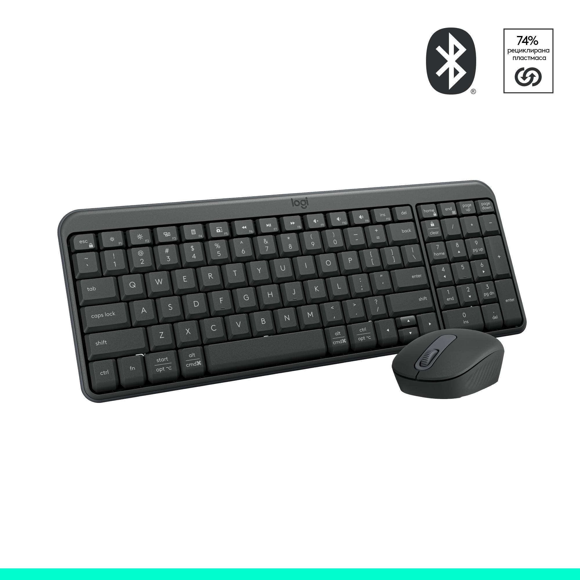 WIRELESS KEYBOARD AND MOUSE LOGITECH MK250 GRAPHITE BG CYRILIC LAYOUT