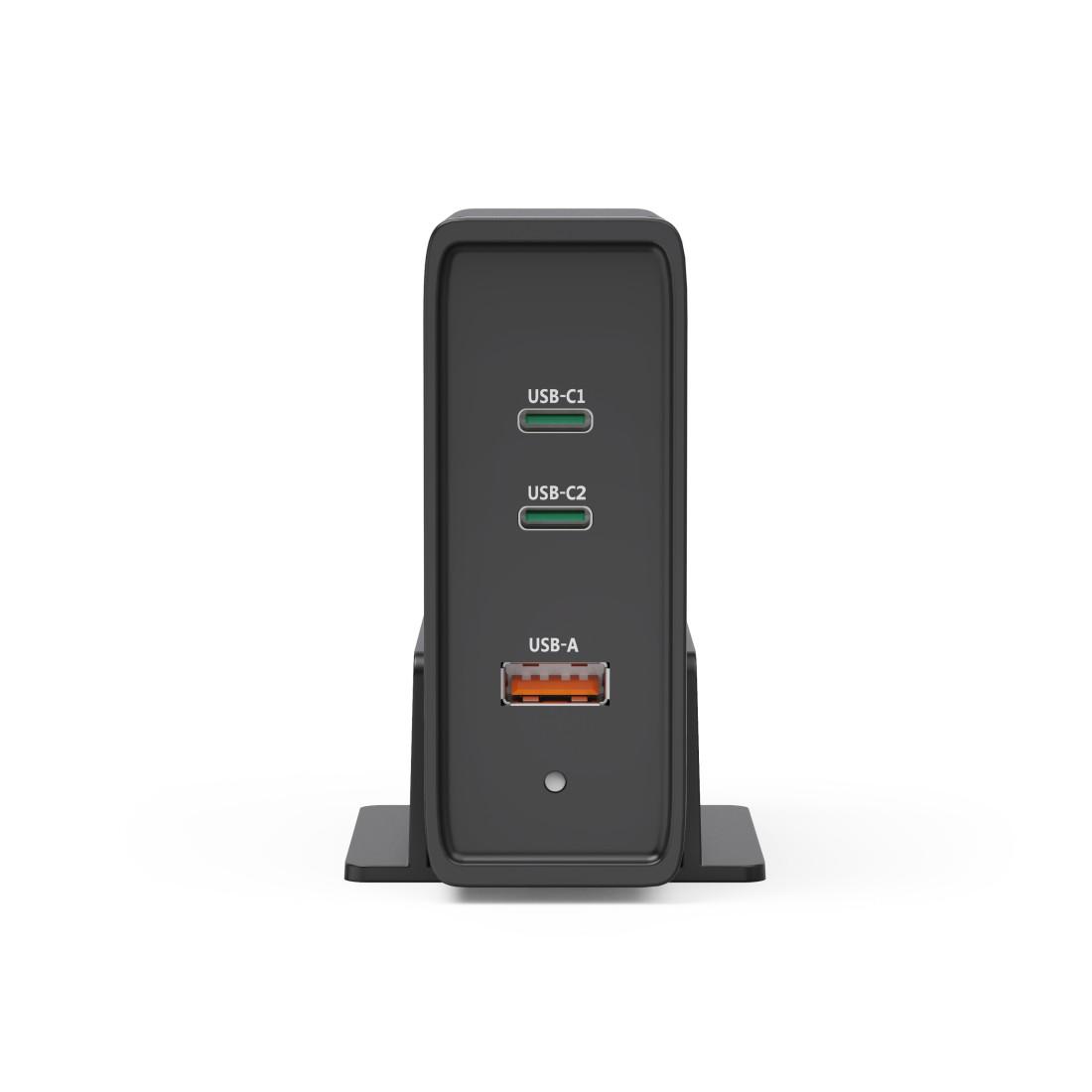 HAMA UNIVERSAL USB-C CHARGING STATION, GAN, 3 PORTS, POWER DELIVERY (PD), 5-28V/140W